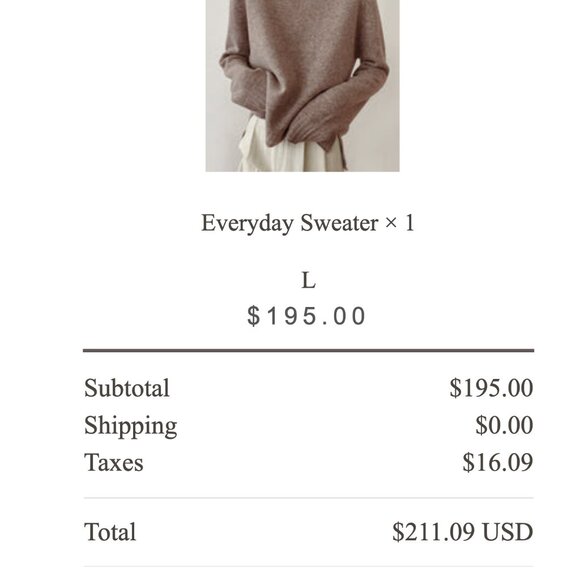 Jenni Kayne "Everyday Sweater" in Classic Taupe Size M - Picture 4 of 5